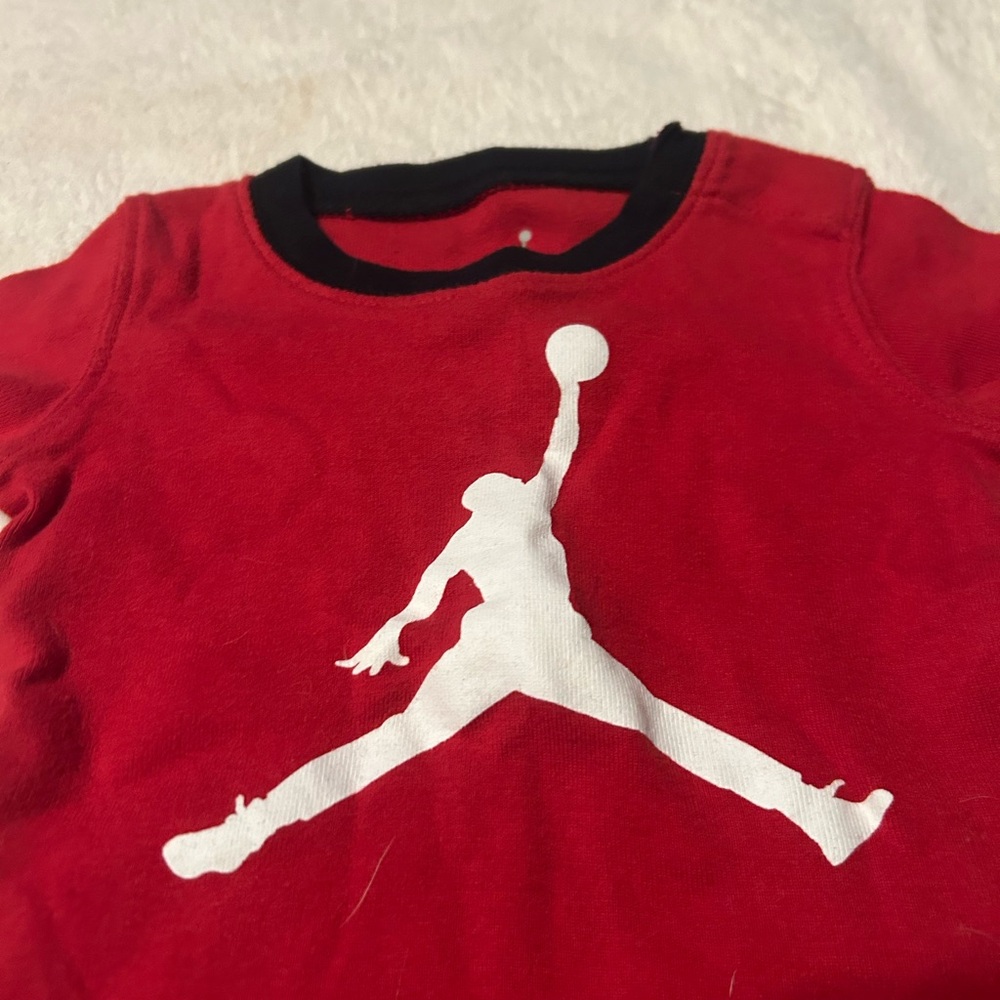 Baby Jordan set & tee | Size: 3-6 months | Colors: white & black, red - Picture 3 of 13